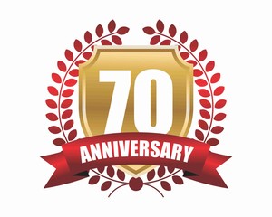 Anniversary Label badge logo template 70 th
