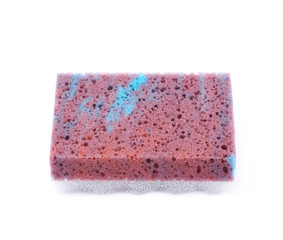 Purple bathing sponge isolated