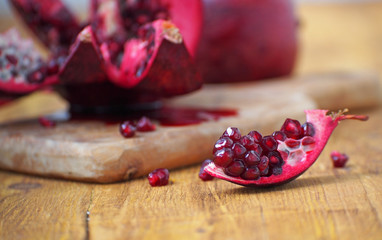 Ripe pomegranates. Healthy fruit
