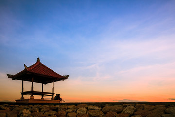 Sanur beach at Bali, Indonesia during sunrise