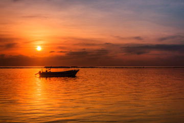 Sanur beach at Bali, Indonesia during sunrise