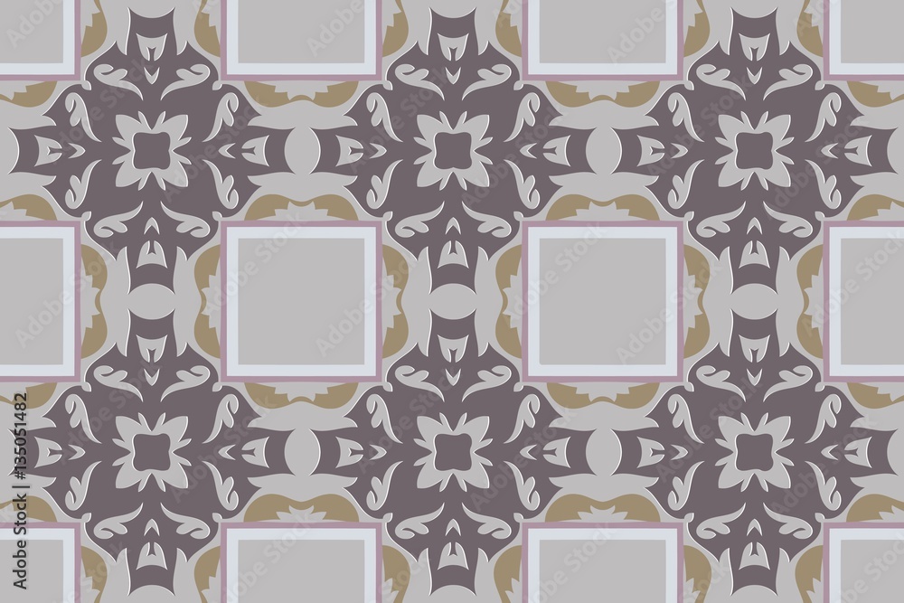 Poster abstract symmetrical pattern of ethnic elements geometric shapes modern design