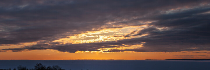 dramatic winter sunset