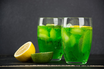 An estragon drink in a glass