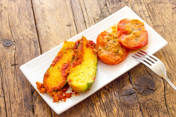 Stuffed tomatoes and Zucchini