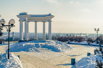 White Rotunda, Poltava, Ukraine. Іt was built on the spot, which during the battle of Poltava was Podolsky guard bastion of the fortress. 