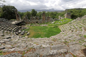 The 2nd.century AD.dated-2000 spectators capacity theater. Phaselis-Lycian coast-Turkey. 0264