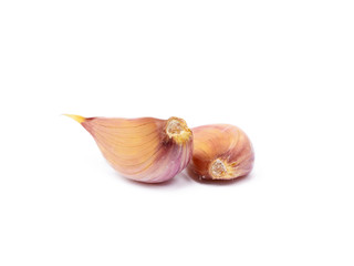 Fresh garlic cloves isolated on white background