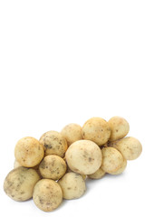 Langsat or wollongong on white background thai fruit.