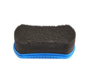 Black shoe polish sponge isolated