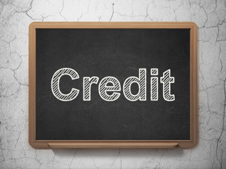 Banking concept: Credit on chalkboard background