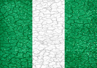 Nigeria Grunge Style National Flag