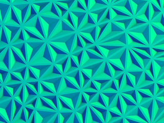 Geometric blue triangle poligon wall background