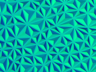 Geometric blue triangle poligon wall background