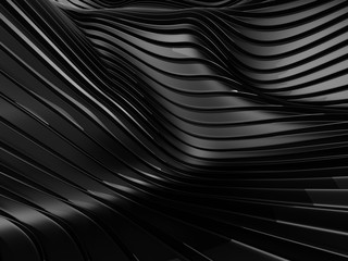 Abstract design black smooth curves lines background