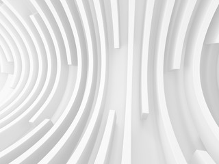 Abstract White Futuristic Tunnel Wall Background