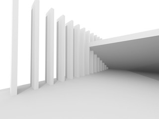 Abstract Architecture Background. Empty White Futuristic Room