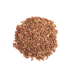 Pile of brown rice grains isolated