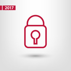 lock  icon, vector illustration. Flat design style