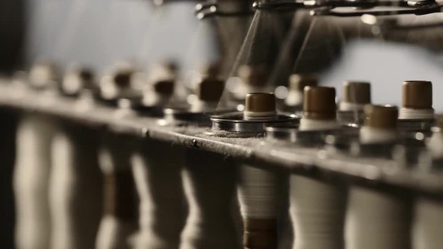 Old wool spindle and virgin wool weaving machinery for the production of yarn, cloth from cotton, Europe, Dec 2016