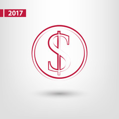 Money icon, vector illustration. Flat design style