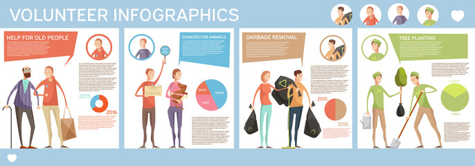 Volunteering Horizontal Poster Infographics