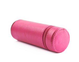 Cylindrical pencil case isolated