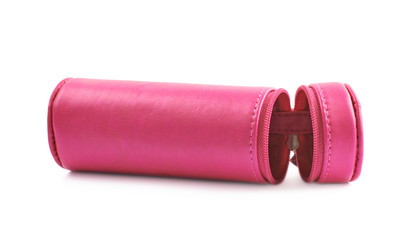 Cylindrical pencil case isolated