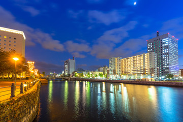 Cityscape of Yokohama at night, Japan