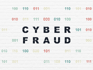 Privacy concept: Cyber Fraud on wall background