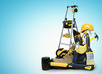 Construction tools with a Shoe and a ladder