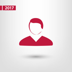 man icon, vector illustration. Flat design style