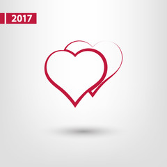 Heart Icon, vector illustration. Flat design style
