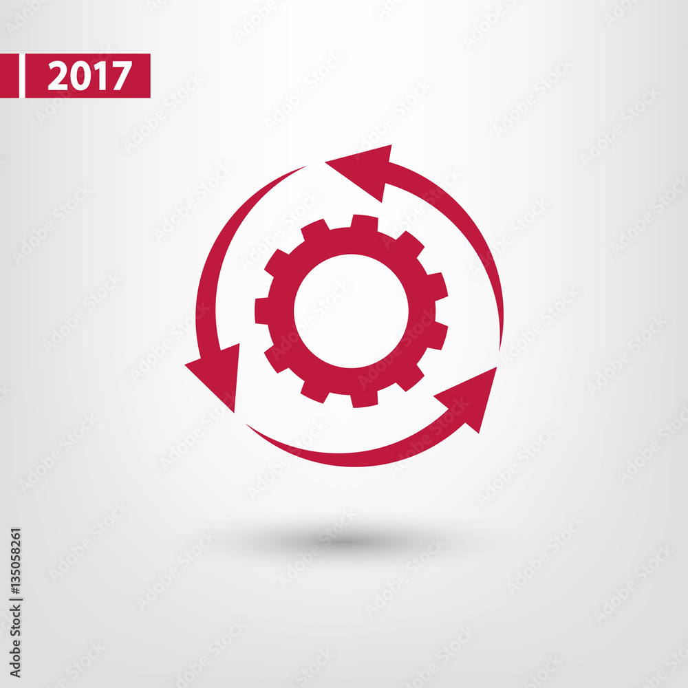 Poster setting parameters, circular arrows icon, vector illustration. flat design style