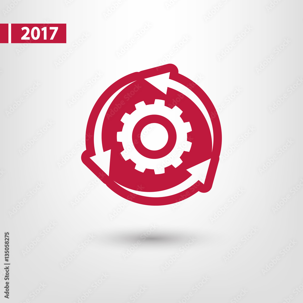 Poster setting parameters, circular arrows icon, vector illustration. flat design style