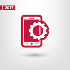 setting parameters, mobile smartphone icon, vector illustration. Flat design style