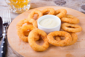 Fried squid rings