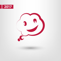 smile talking bubble  icon, vector illustration. Flat design style