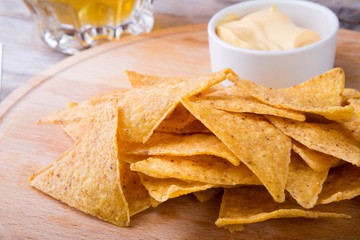 Mexican nachos with beer