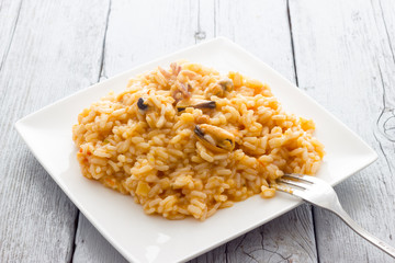 Risotto with seafood