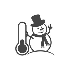 Snowman and Thermometer icon vector - Illustration