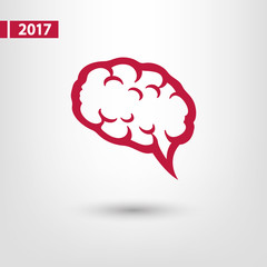 brain icon, vector illustration. Flat design style