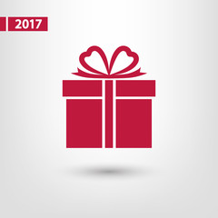 gift  icon, vector illustration. Flat design style 