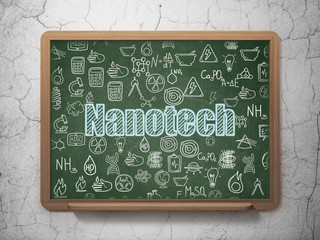 Science concept: Nanotech on School board background