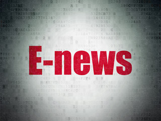 News concept: E-news on Digital Data Paper background