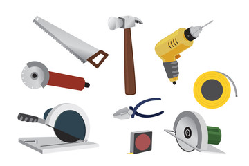 Construction hardware tools , vector illustration