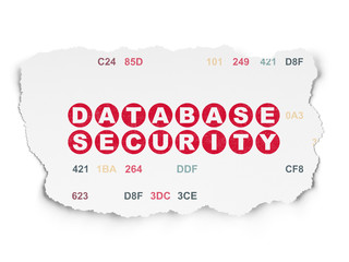 Programming concept: Database Security on Torn Paper background