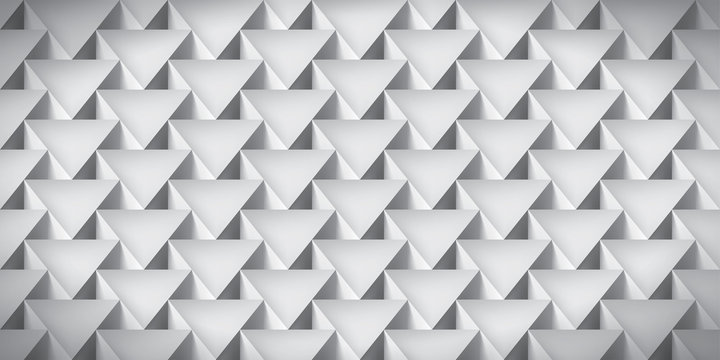 Realistic texture, volume triangles, gray geometric pattern, vector design 3d wallpaper
