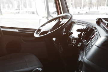 Cabin of big modern truck