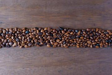 coffee bean with simple shape on wooden background